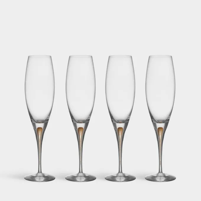 Orrefors Intermezzo champagneglas guld 26cl 4-packErika Lagerbielke Best